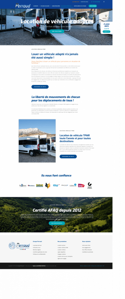 maquette location de véhicule perraud - Agence web marketing création de site internet accompagnement sur mesure