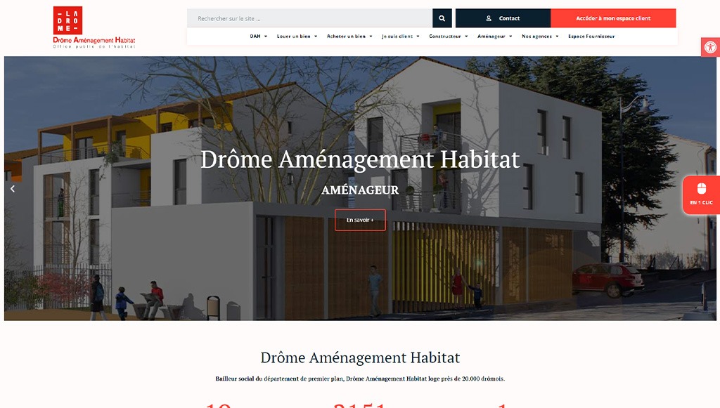header site internet Drôme Aménagement Habitat fait par marque digitale