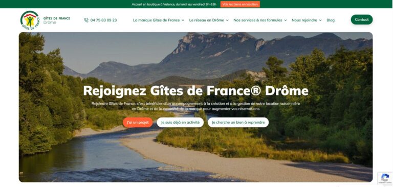Site gite de france refonte agence web valence