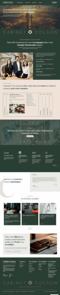 homepage cabinet colson création site web