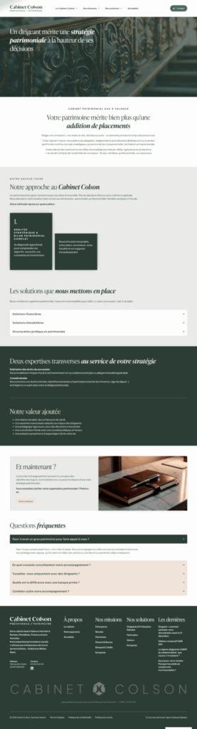 homepage cabinet colson rebranding marque digitale 2